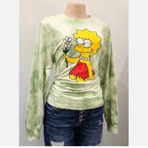SIMPSONS Women tie-dye crew Neck Graphic sweatshirt | XL - Picture 2 of 11